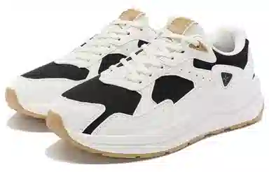 特步 合成革 革面 减震防滑耐磨 低帮 生活休闲鞋 男款 白黑