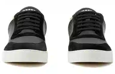 Burberry Round Toe Low Lace-Up Sneakers Black
