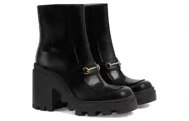 Gucci Leather Ankle Boots Black