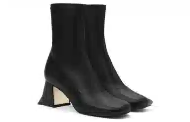 CHARLES&KEITH PU Square Toe Ankle Boots