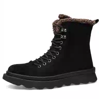 法派 加绒保暖百搭 高筒 马丁靴 男款 黑色