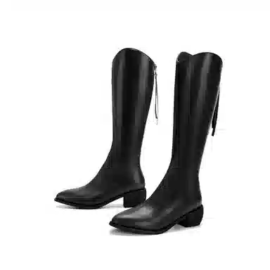 SATURDAY MODE PU V-Cut High Boots 5cm