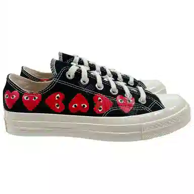 CDG Play x Converse Low Black White Red