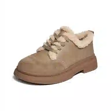 卓诗尼 二层牛皮 保暖 舒适百搭简约 及踝 雪地靴 女款