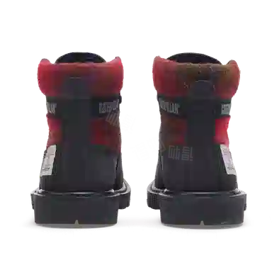 HarrisTweed x CAT Outdoor Work Boot Red Black