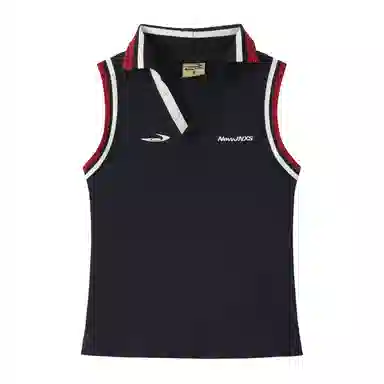 Mr. Jiangnan Vintage Stripe Logo Tank Top