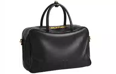 妙迪 大容量保龄球包 牛皮 手提包 女款 曜石黑