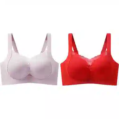 欧迪芬 超薄透气亲肤柔软美背上托聚拢防下垂无痕收副乳聚拢显瘦文胸 女款 组合装