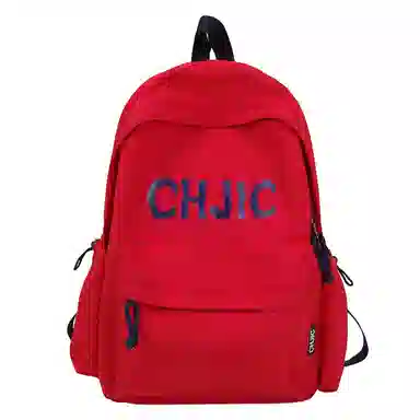 泰格奴 小清新休闲高颜值精美潮版韩版背包初中生高中生大学生上课百搭 尼龙 双肩包 男女同款情侣款 黑色/红色/黄色/蓝色