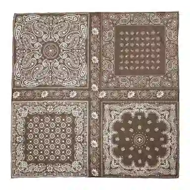 山一丸 春夏中方巾丝绵真丝桑蚕丝领巾透气柔软围巾腰果亲肤  丝巾 女款