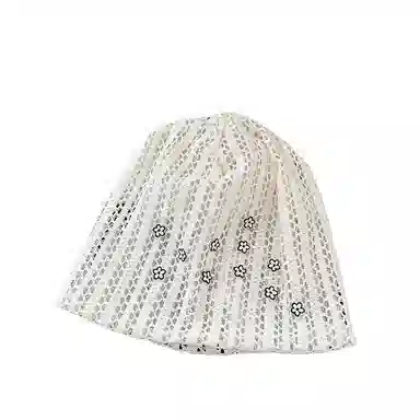 艾佳微 韩系镂空夏季甜美刺绣小花时尚洋气 聚酯纤维 堆堆帽 男女同款情侣款
