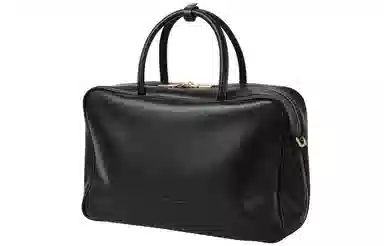 妙迪 大容量保龄球包 牛皮 手提包 女款 曜石黑