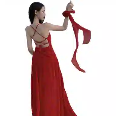 黛尔佳人 海边沙漠裙子无袖连衣裙 女款