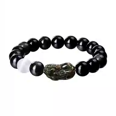 恋朵 国风潮酷 八方来财 吞金兽貔貅 黑曜石 手串 男款