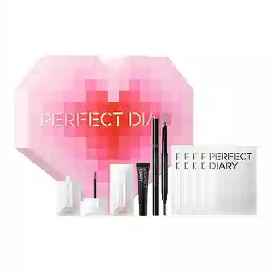 完美日记 爱心全妆礼盒化妆品礼盒 易上色丝绒自然持久亮泽清透气色 经典气质冷淡风小清新可爱治愈 多件套