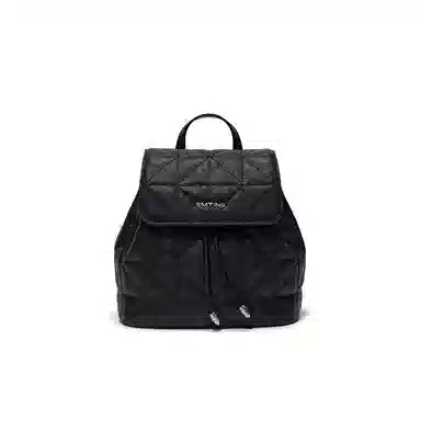 西木汀 眷念 小众设计高级感学院风百搭休闲通勤 牛皮 双肩包 大号 女款 深邃黑/古银色