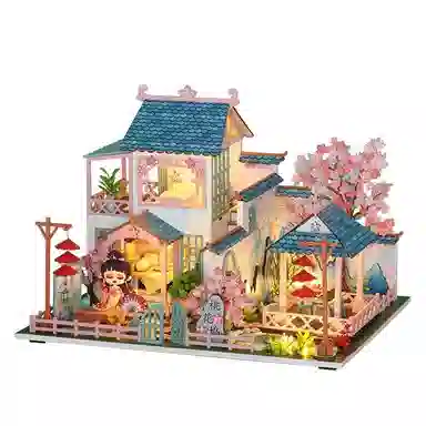 喜顽童 创意小屋桃花坞别墅建筑房 拼装模型