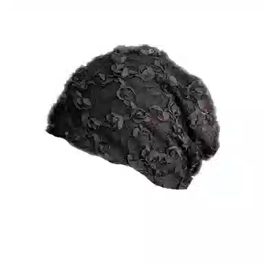 艾佳微 蕾丝立体花朵透气薄款镂空包头帽街头百搭小众套头帽 聚酯纤维 堆堆帽 男女同款情侣款