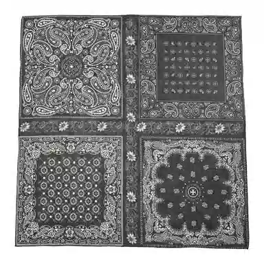 山一丸 春夏中方巾丝绵真丝桑蚕丝领巾透气柔软围巾腰果亲肤  丝巾 女款