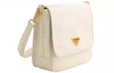 妙迪 简约褶皱百搭设计感 牛皮 单肩包 女款 奶油白