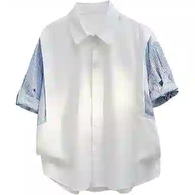 Big Check Black Cat Summer Short Sleeve Shirt