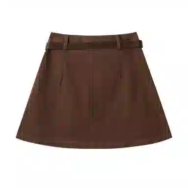 如续 复古腰带小众高腰休闲短裙 女款