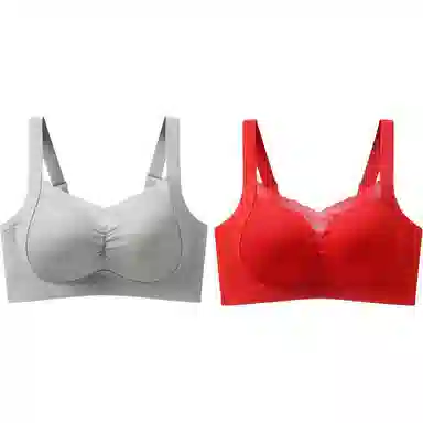 欧迪芬 超薄透气亲肤柔软美背上托聚拢防下垂无痕收副乳聚拢显瘦文胸 女款 组合装
