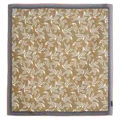 山一丸 春夏灰绿色清新有机棉中方时尚巾  丝巾 女款