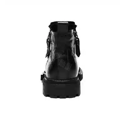 正泰 头层羊皮 休闲百搭简约时尚 短靴 男款 黑色