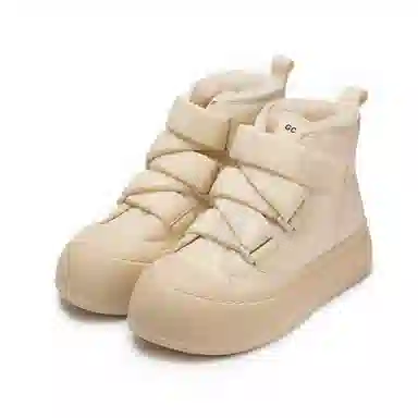 尊儿 合成革 时尚休闲 短中筒 雪地靴 男女同款