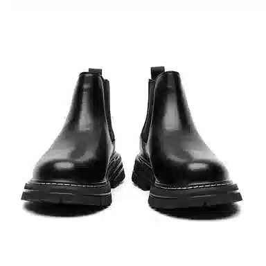 卡奇奥蒂 超纤皮 英伦时尚 舒适百搭 减震耐磨 短中筒 切尔西靴 男款 黑色