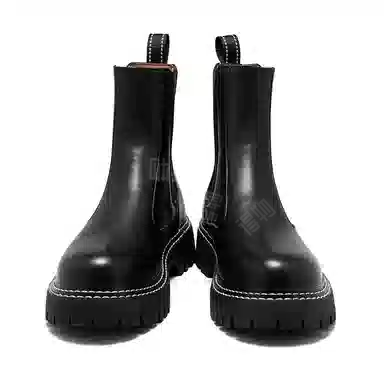 卡奇奥蒂 超纤皮 英伦百搭 简约潮流 防滑减震 高筒 切尔西靴 男款 黑色