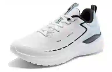 特步 时尚防滑耐磨 低帮跑步鞋 男款 灰白色