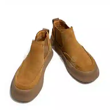 威世米邦 牛反绒 百搭舒适 厚底 短筒 切尔西靴 男款 棕色