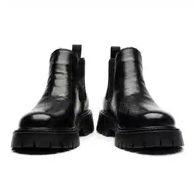 卡奇奥蒂 超纤皮 时尚舒适 短筒 切尔西靴 男款 黑色