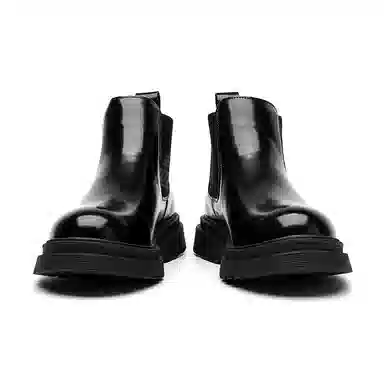 卡奇奥蒂 超纤皮 复古英伦简约 短筒 切尔西靴 男款 黑色