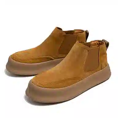 卡奇奥蒂 牛反绒 时尚舒适 短筒 切尔西靴 男款