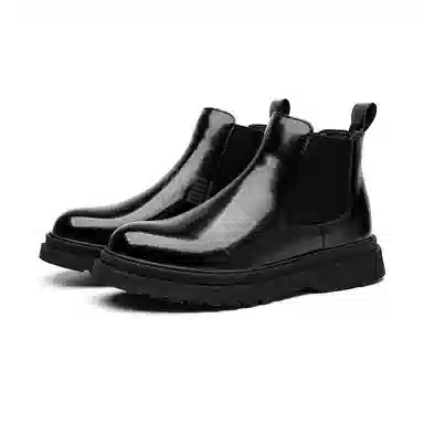 卡奇奥蒂 超纤皮 复古英伦简约 短筒 切尔西靴 男款 黑色