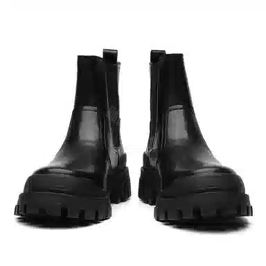 卡奇奥蒂 超纤皮 英伦风时尚百搭 中筒 切尔西靴 男款 黑色