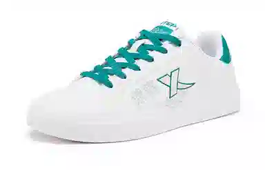 特步 百搭休闲 轻松舒适 防滑耐磨 低帮 板鞋 男款 白绿