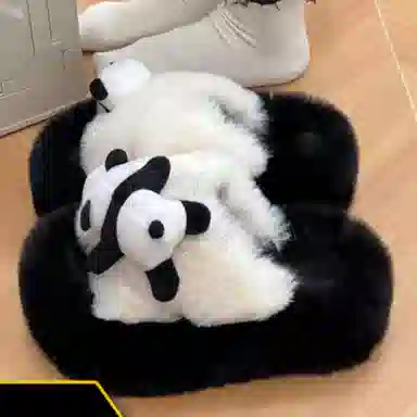 姝娈 绒面 保暖舒适 防滑耐磨 一字拖鞋 女款 白色