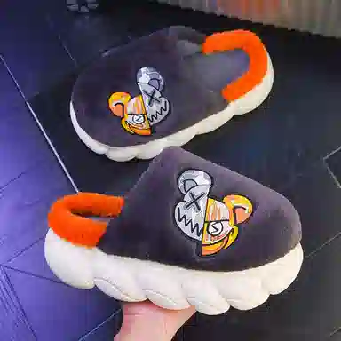 姝娈 绒面 舒适百搭 包头拖鞋 女款 黑色