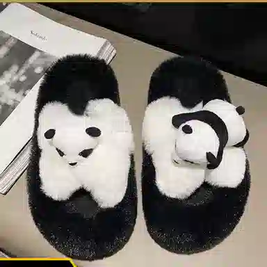 姝娈 绒面 保暖舒适 防滑耐磨 一字拖鞋 女款 白色