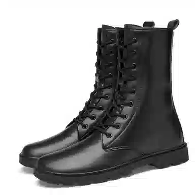 公牛氏邸 牛皮 百搭舒适 复古时尚潮流 短靴 男女同款 黑色