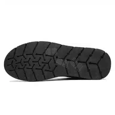 威世米邦 二层牛皮 潮流厚底高帮系带简约设计时尚百搭休闲马丁靴加绒保暖 短靴 男款 黑色