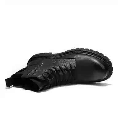 袋鼠头 牛剖层革 时尚百搭日常 短靴 男女同款 黑色