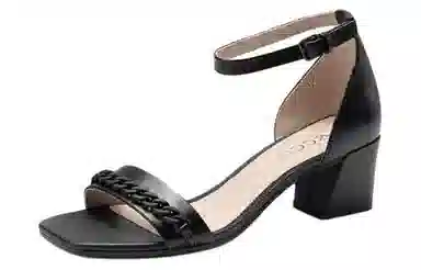 ecco Simple Strap Sandal 5.5cm Black