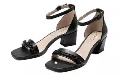 ecco Simple Strap Sandal 5.5cm Black