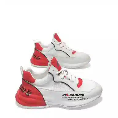 哥仑步 舒适轻便 减震耐磨透气 低帮 生活休闲鞋 男款 白红