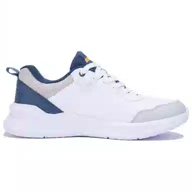 特步 舒适百搭透气轻便 低帮跑步鞋 男款 白蓝灰